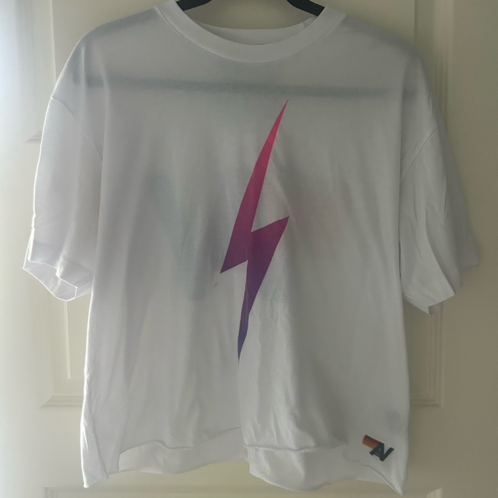 Aviator nation T-Shirt with Purple Lightning Bolt